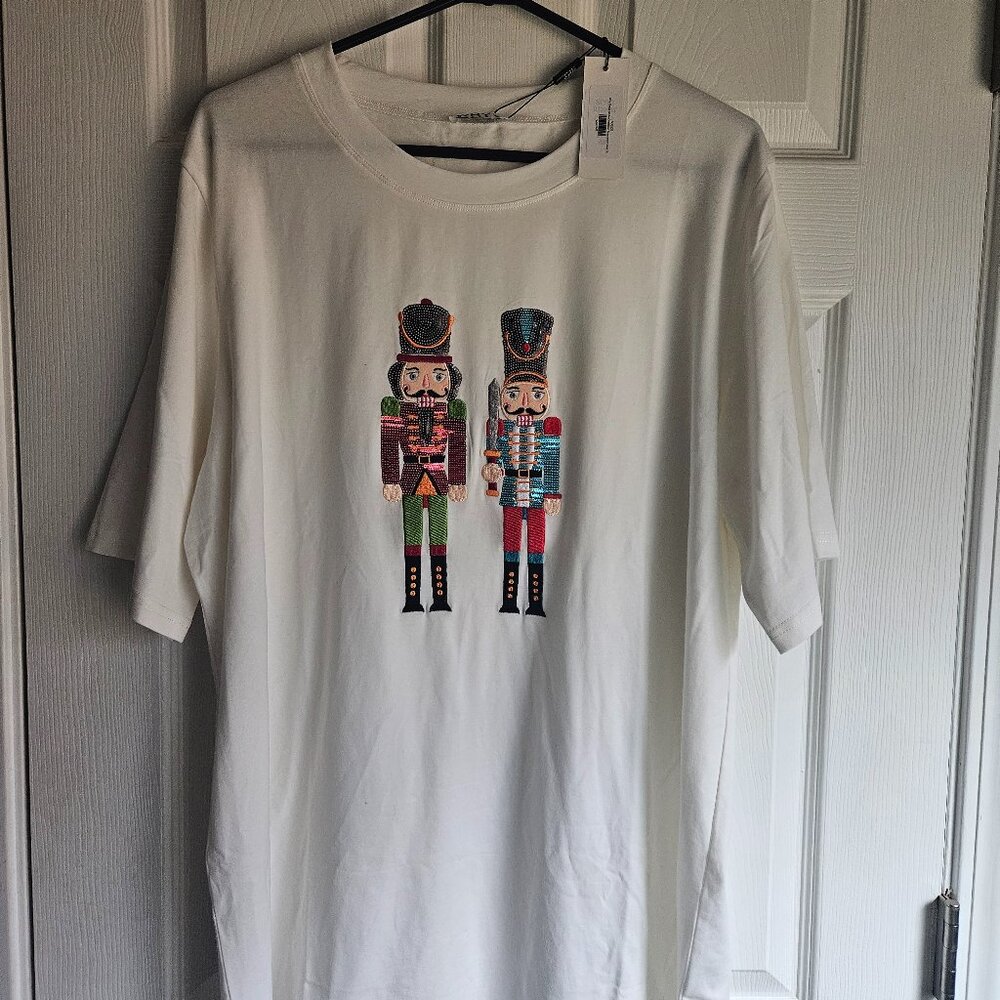 NwT....Why brand sequined nutcracker shirt dress